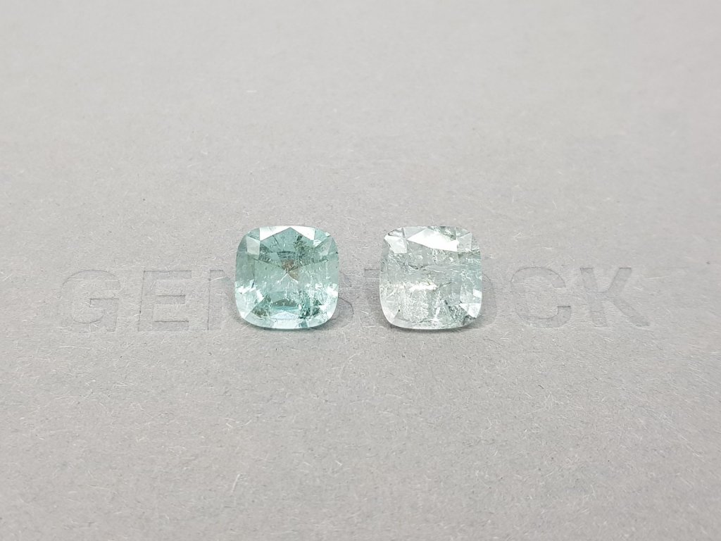 Pair of cushion cut blue tourmalines 5.37 ct Image №2