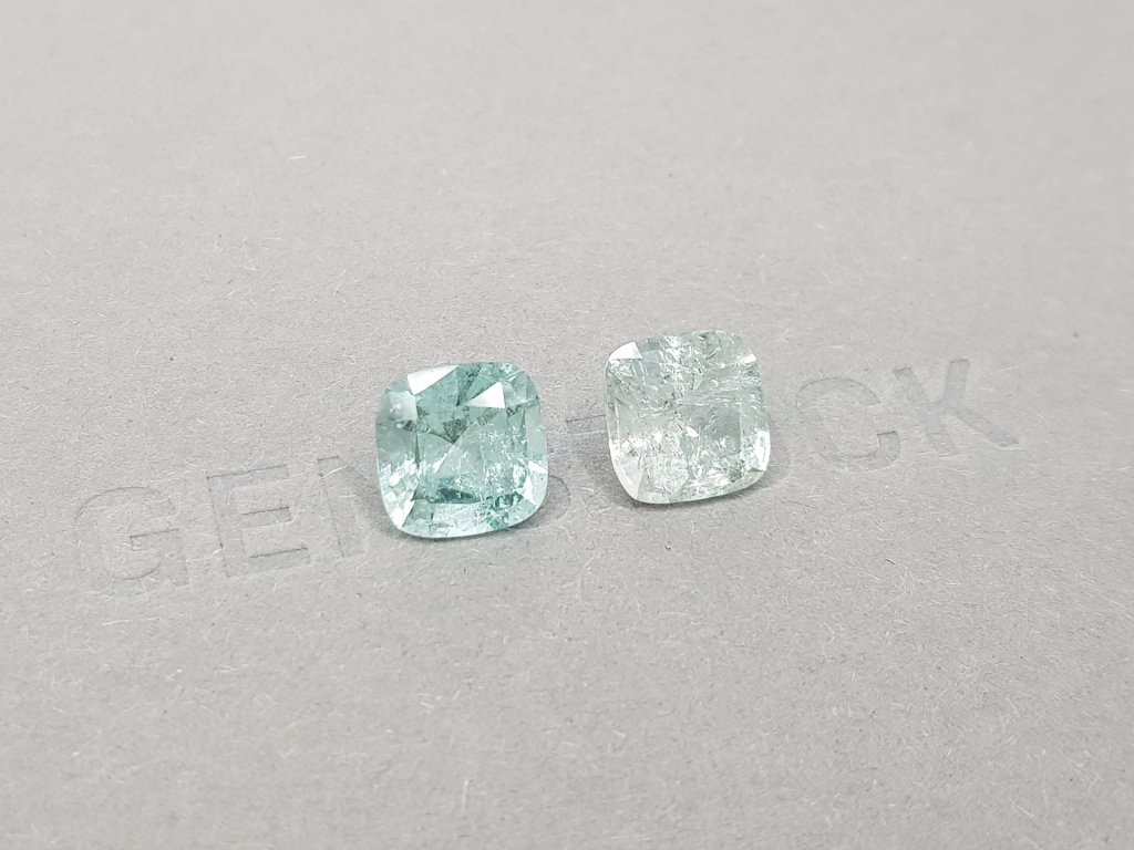 Pair of cushion cut blue tourmalines 5.37 ct Image №3