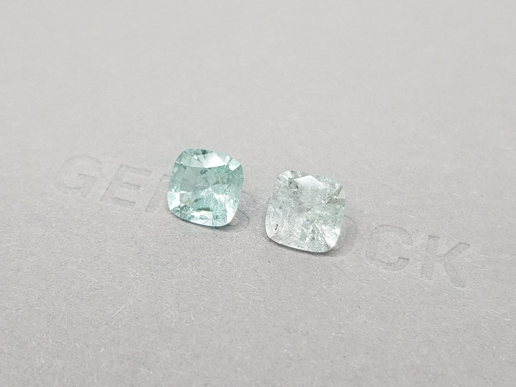 Pair of cushion cut blue tourmalines 5.37 ct Image №4