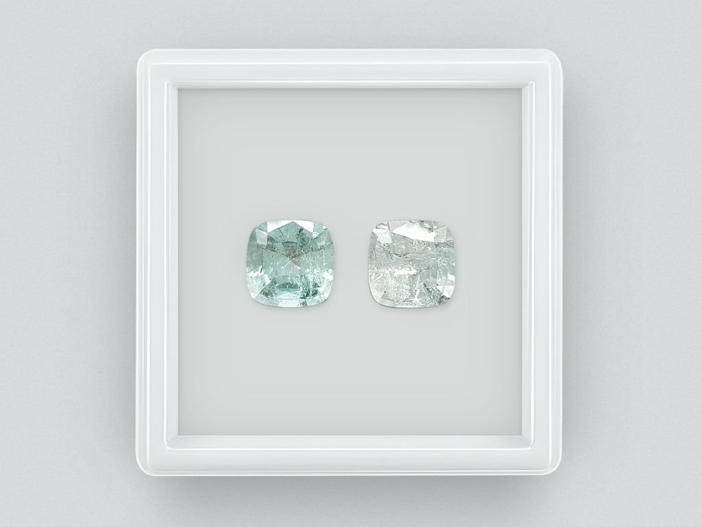 Pair of cushion cut blue tourmalines 5.37 ct Image №1