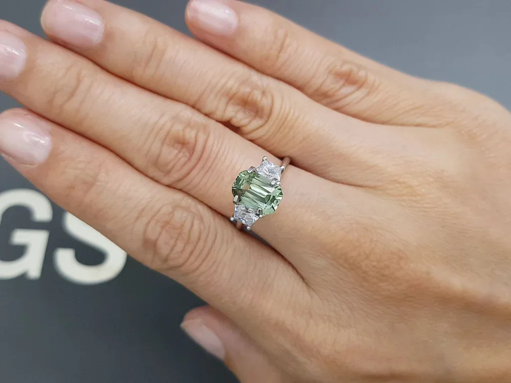 Mint green tourmaline in cushion cut 2.38 carats, Africa Image №5