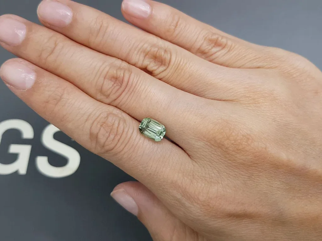 Mint green tourmaline in cushion cut 2.38 carats, Africa Image №2
