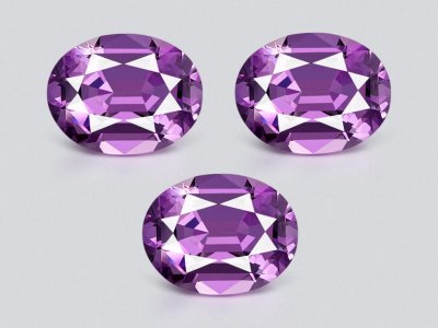 Set of purple amethysts in high-precision oval cut 25.20 carats, Brazil photo