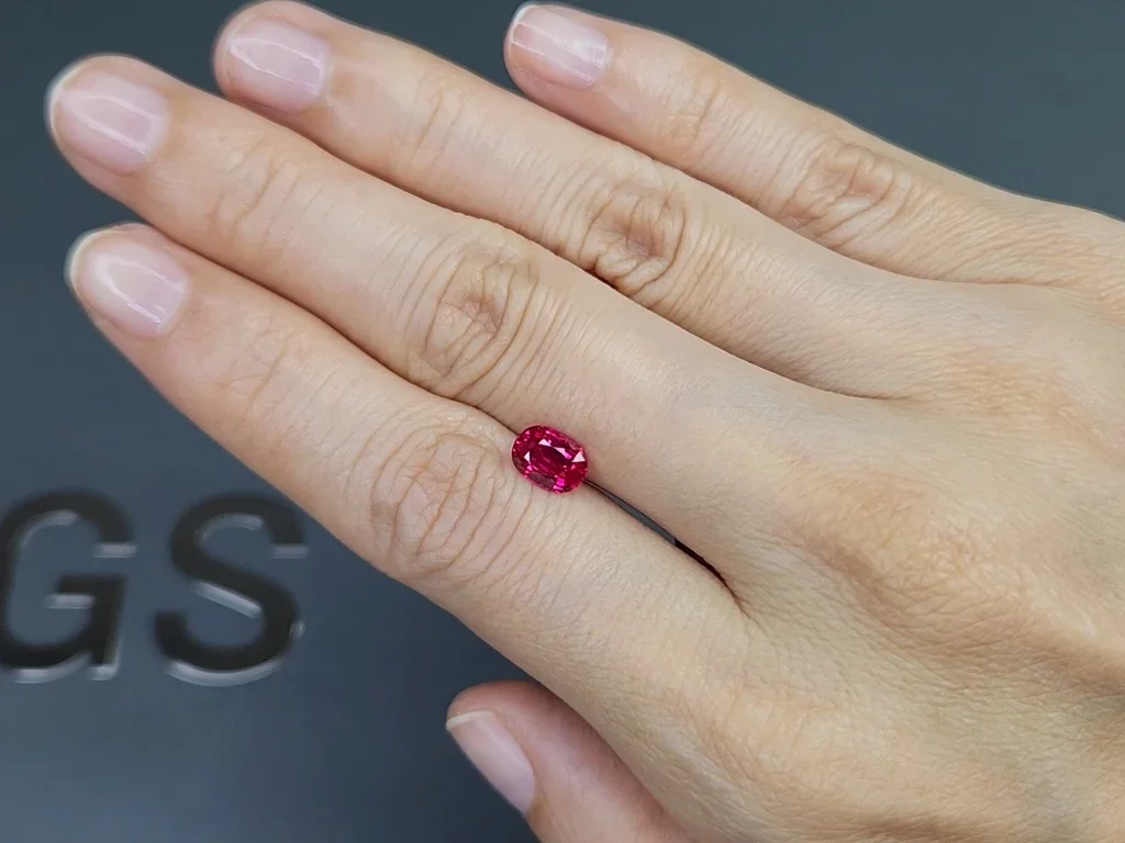 Unheated Pigeon blood ruby in oval cut 1.36 carats, Mozambique  Image №2