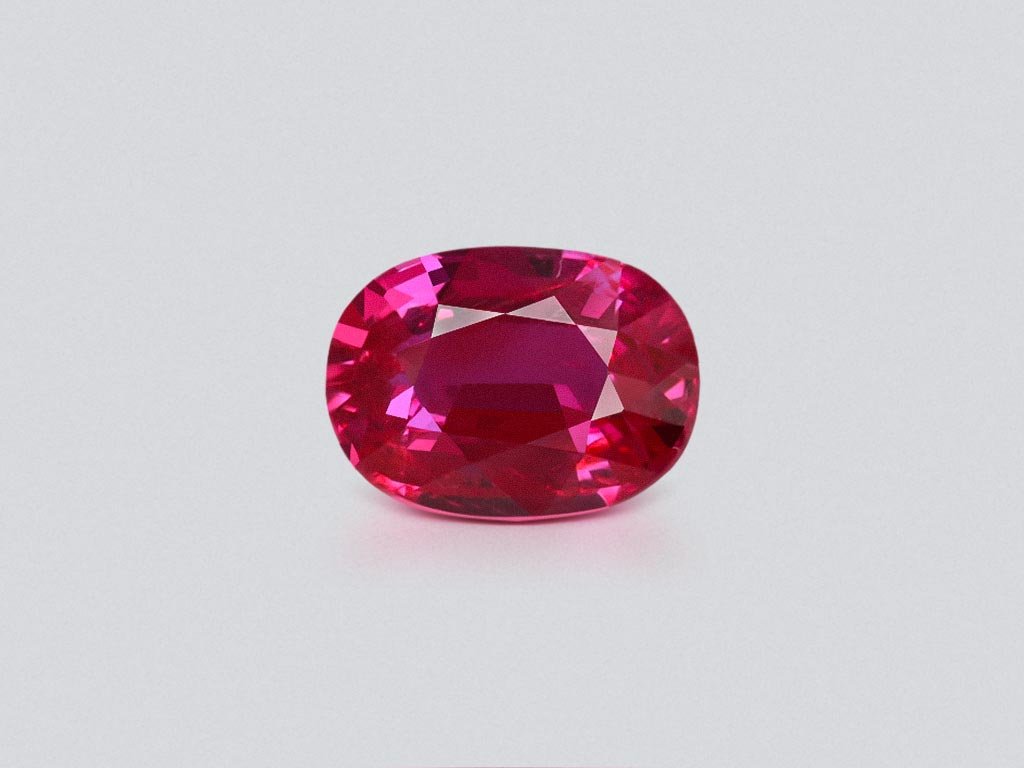 Unheated Pigeon blood ruby in oval cut 1.36 carats, Mozambique  Image №1