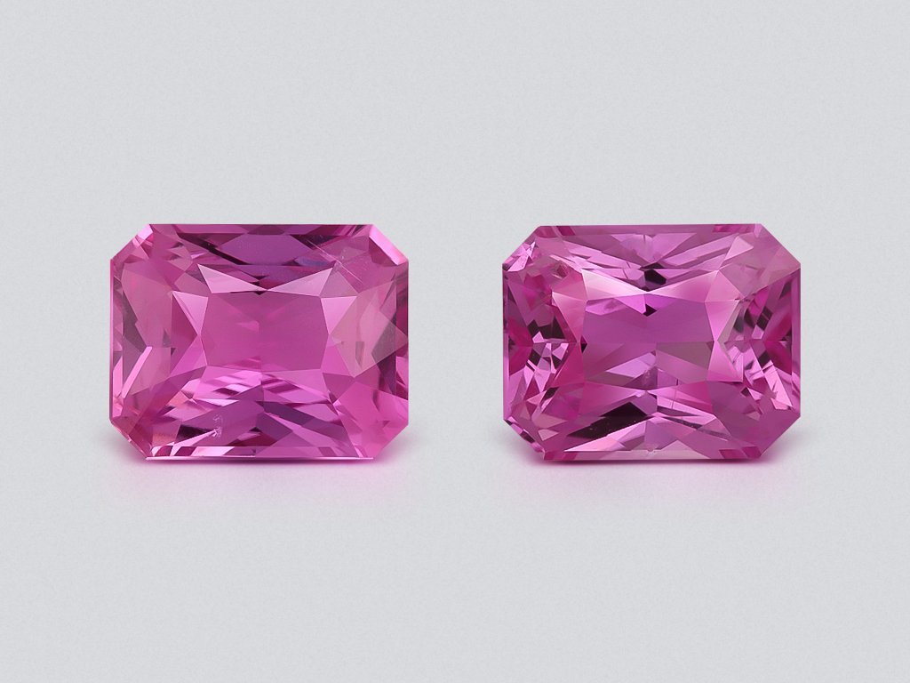 Pair of unheated sapphires Padparadscha radiant cut 2.34 carats, Madagascar Image №1