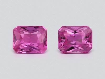 Pair of unheated sapphires Padparadscha radiant cut 2.34 carats, Madagascar photo