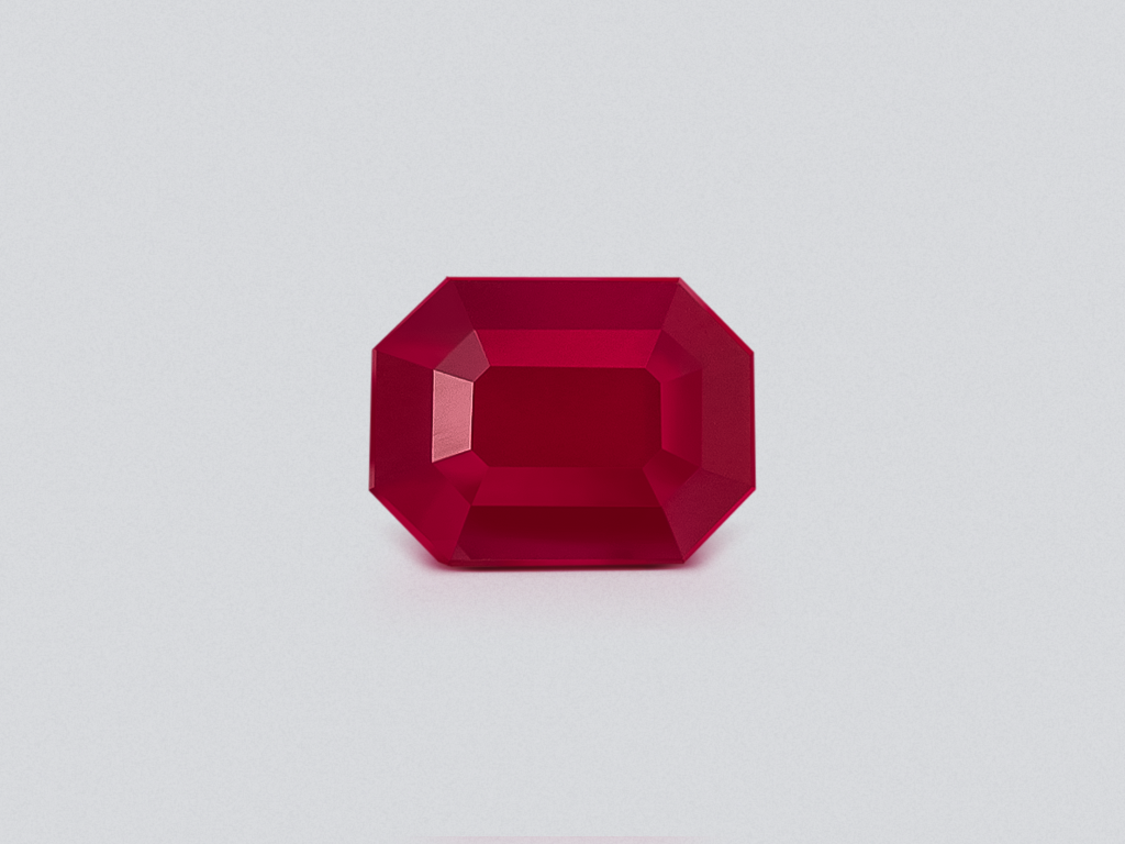 Unheated ruby rutile silk effect octagon cut 1.04 carats, Mozambique Image №1