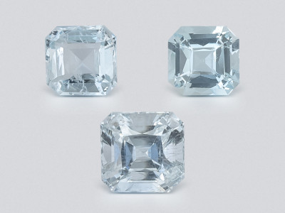 Set of aquamarines octagon cut 1.60 carats, Madagascar photo