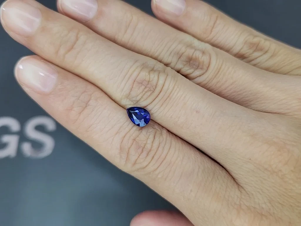 Sapphire Royal Blue pear cut 1.13 carats, Sri Lanka  Image №2