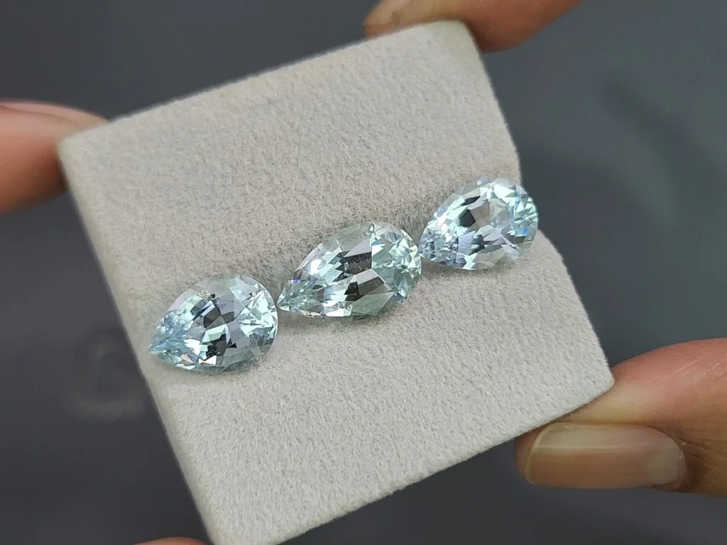 Set of aquamarines  pear cut 10.41 carats, Madagascar Image №5