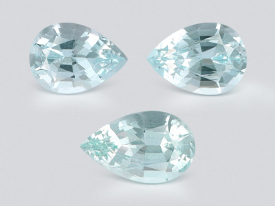 Set of aquamarines  pear cut 10.41 carats, Madagascar photo