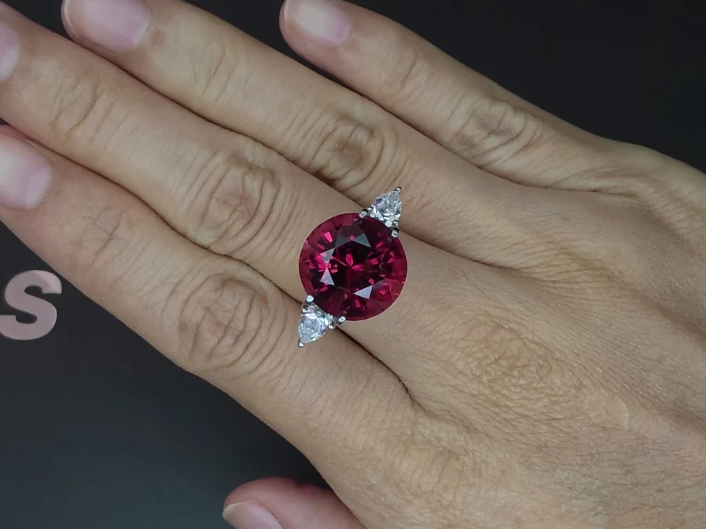 Rubellite tourmaline round cut 10.03 carats, Nigeria Image №5