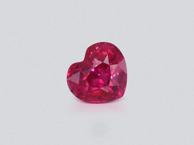 Unheated vivid pinkish red ruby heart shape 1.57 carats, Mozambique photo