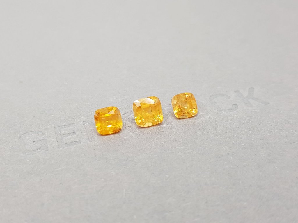 Set of three cushion cut spessartines 2.84 ct Image №2
