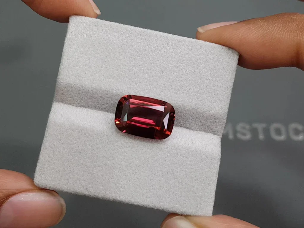 Orange-red tourmaline from Africa 7.79 carats in cushion cut Image №4