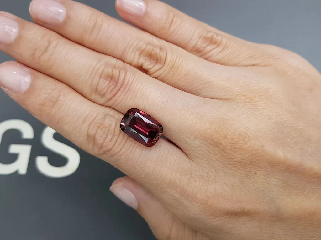 Orange-red tourmaline from Africa 7.79 carats in cushion cut Image №2