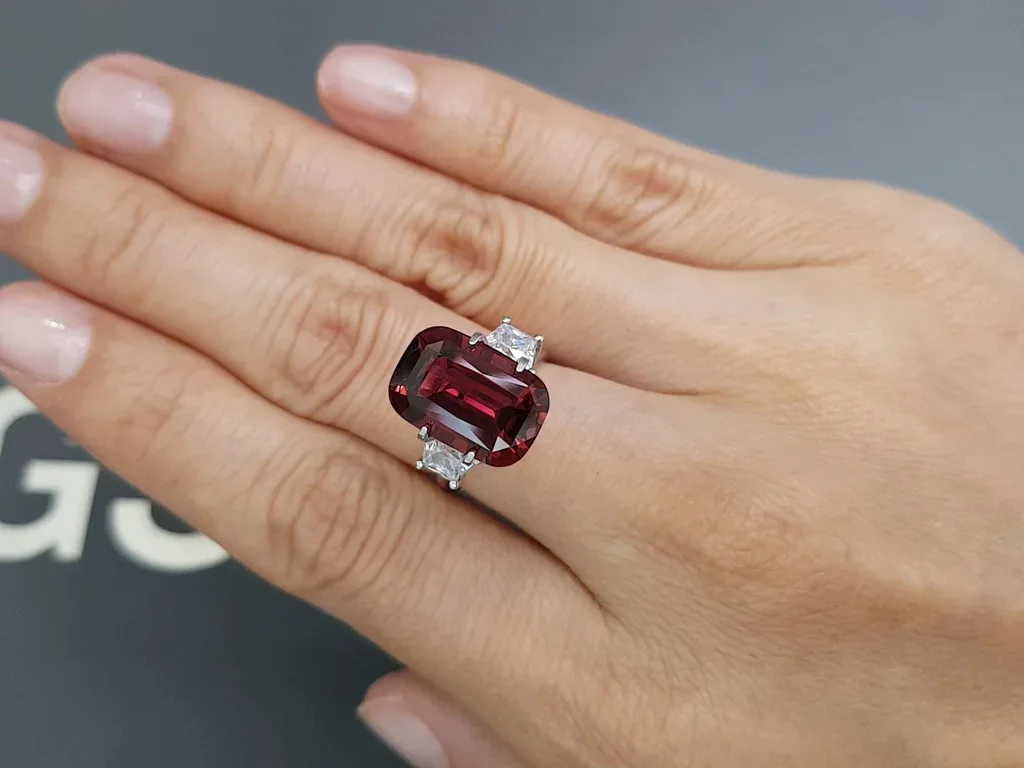 Orange-red tourmaline from Africa 7.79 carats in cushion cut Image №5