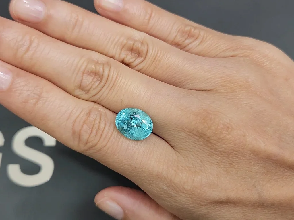 Neon blue Paraiba tourmaline in oval cut 6.57 carats, Mozambique  Image №2