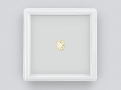 Untreated yellow sapphire (Pastel Yellow) in radiant cut 0.99 carats, Sri Lanka photo