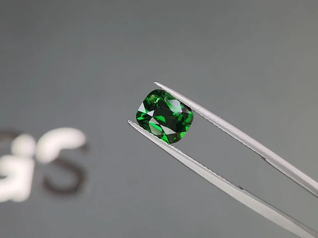 Green tsavorite garnet in cushion cut 2.58 carats, Tanzania  Image №3
