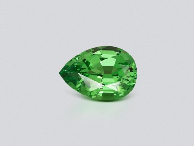Intense Green tsavorite garnet in pear cut 1.25 carats, Tanzania photo