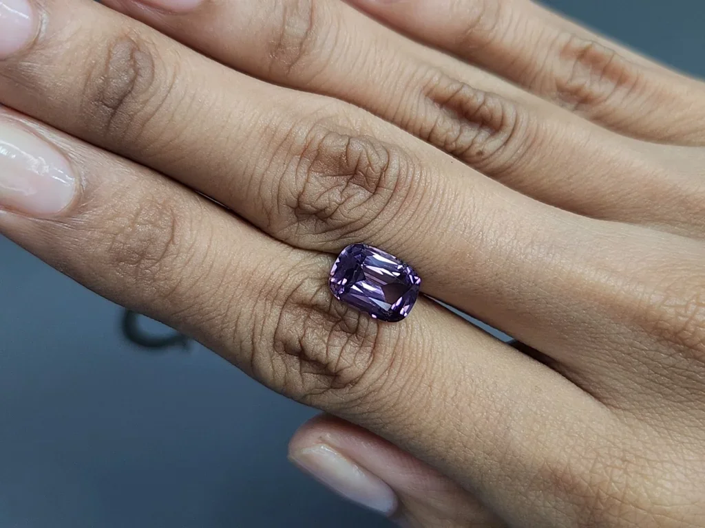 Purple spinel cushion cut 3.42 carats, Tanzania Image №2