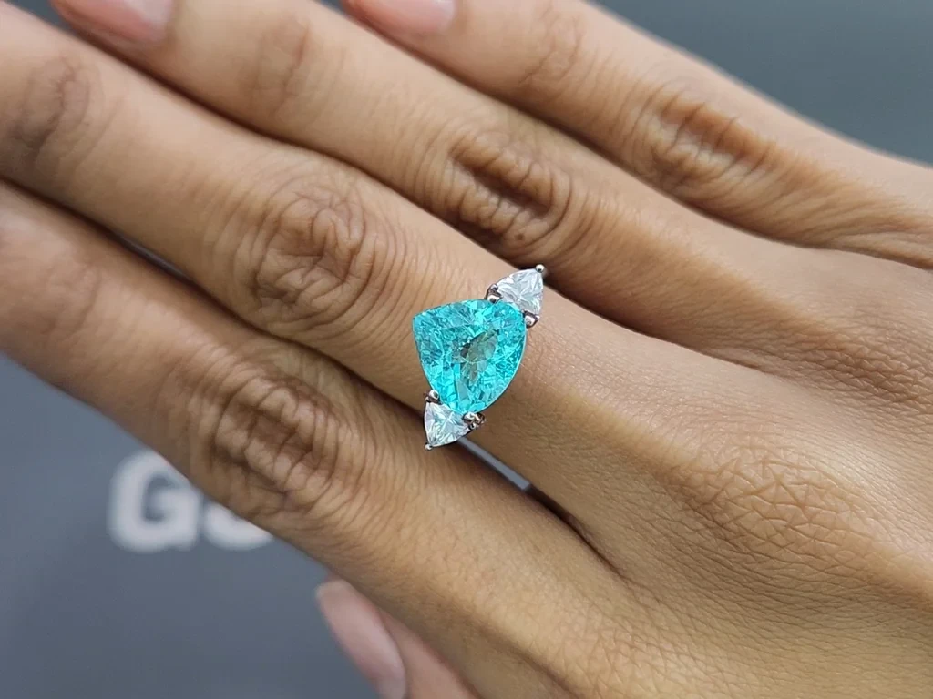 Neon blue Paraiba tourmaline in pear cut 3.25 carats, Mozambique Image №5