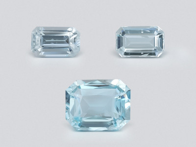 Set of aquamarines octagon cut 1.46 carats, Madagascar photo
