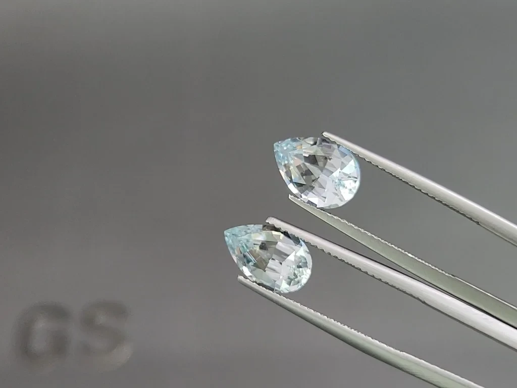 Set of aquamarines pear cut 7.33 carats, Madagascar Image №4
