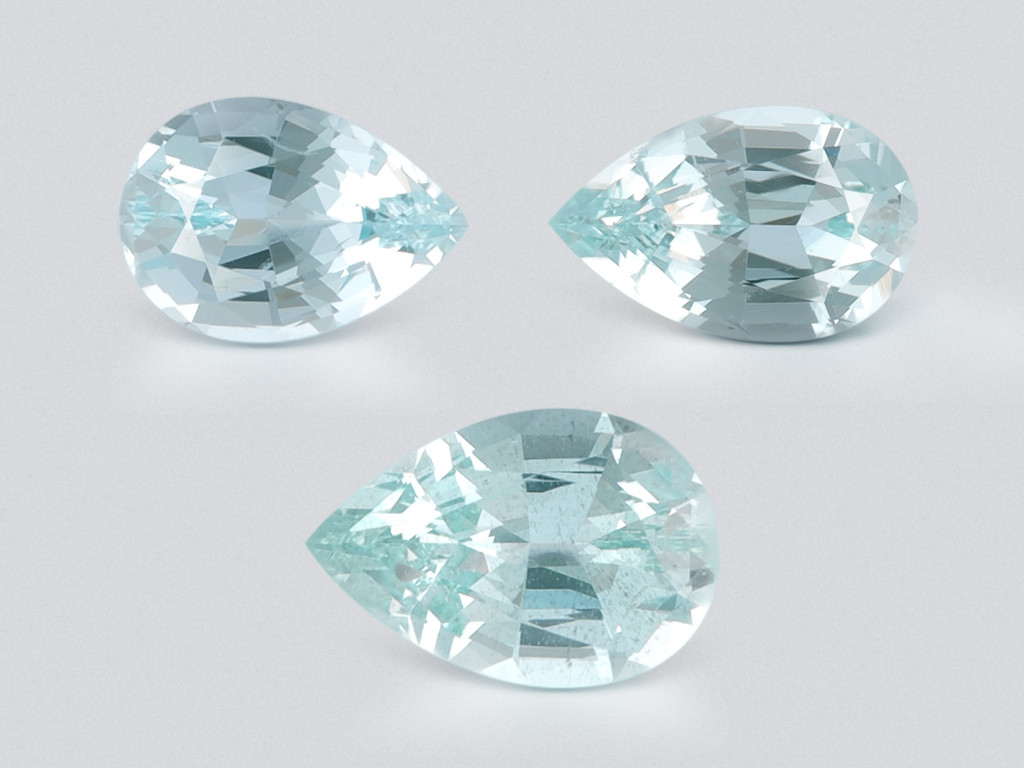 Set of aquamarines pear cut 7.33 carats, Madagascar Image №1