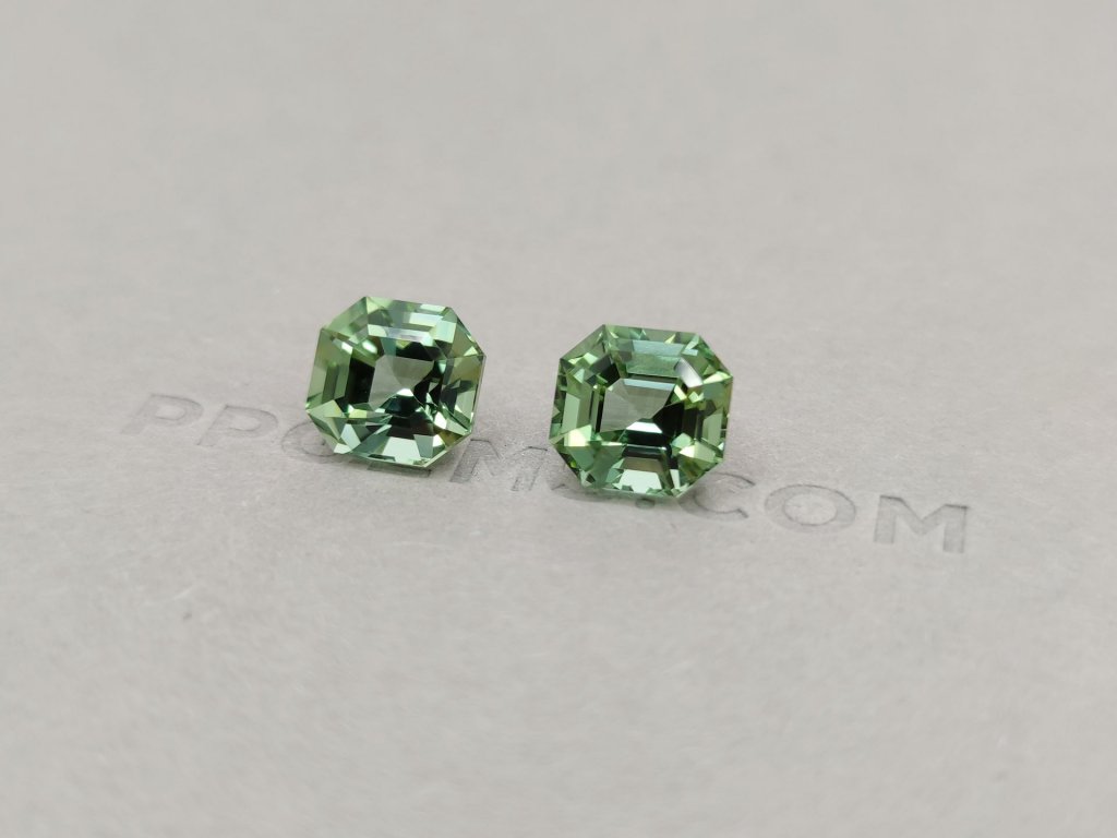 Pair of Asher cut verdelites 10.38 ct Image №2