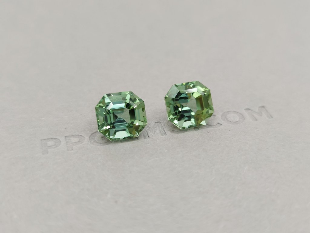 Pair of Asher cut verdelites 10.38 ct Image №3