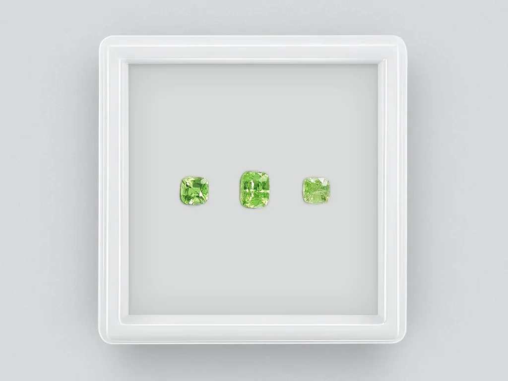 Set of garnets tsavorite cushion cut 1.79 ct, Africa Image №1