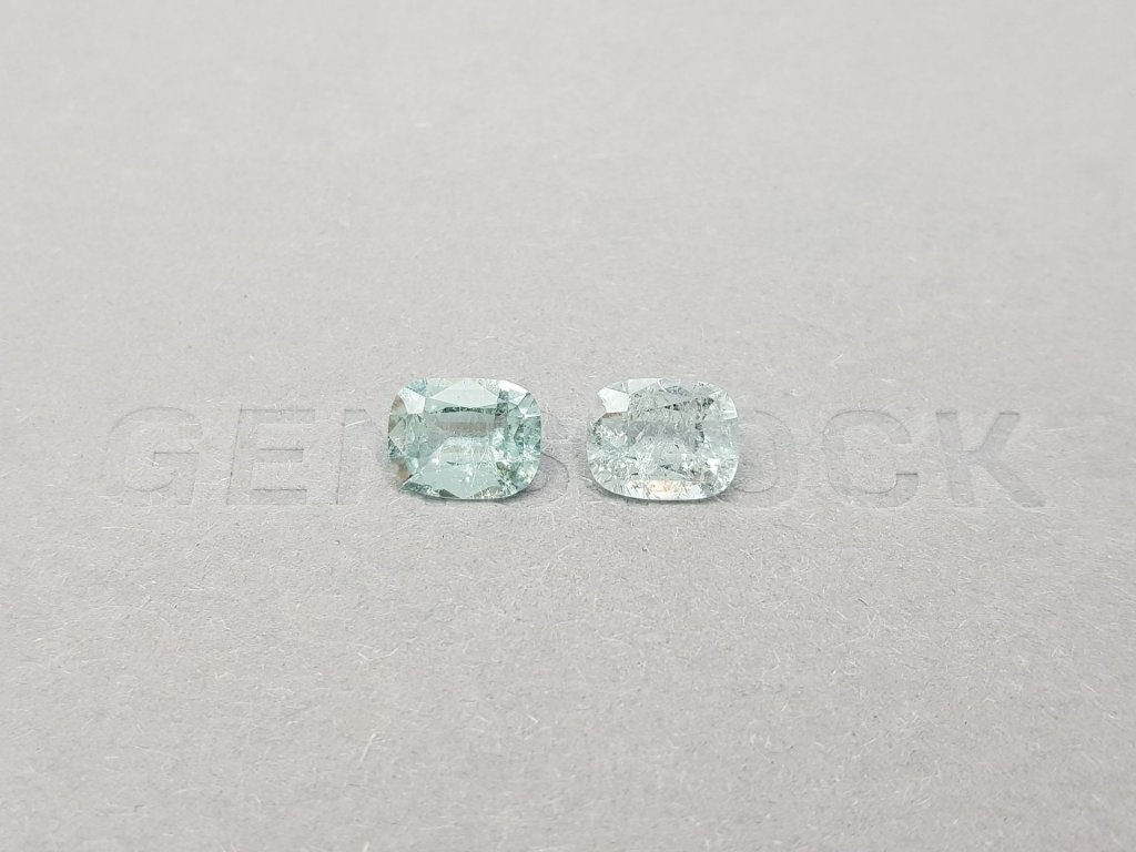 Pair of light blue cushion cut tourmalines 2.65 ct Image №2