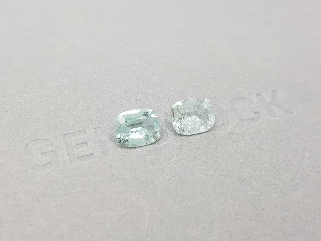 Pair of light blue cushion cut tourmalines 2.65 ct Image №3