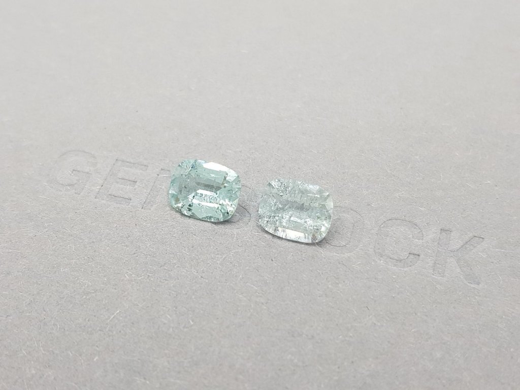 Pair of light blue cushion cut tourmalines 2.65 ct Image №4