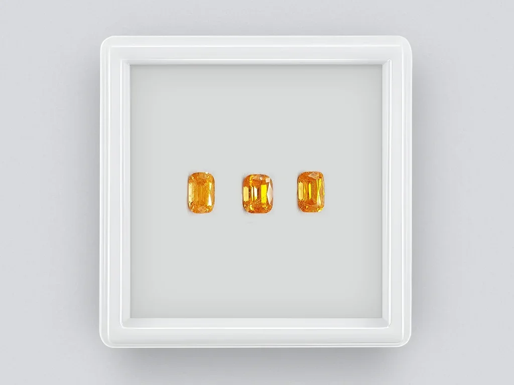 Cushion cut spessartine garnet set 2.46 ct Image №1