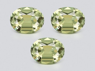 Green prasiolite (green quartz) set in high precision oval cut 24.62 carats, Africa photo