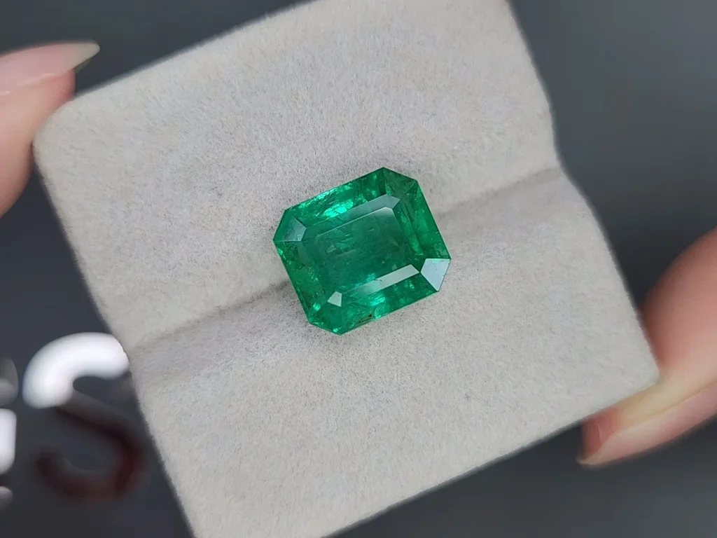 Intense green emerald in octagon cut 7.94 carats, Zambia  Image №4
