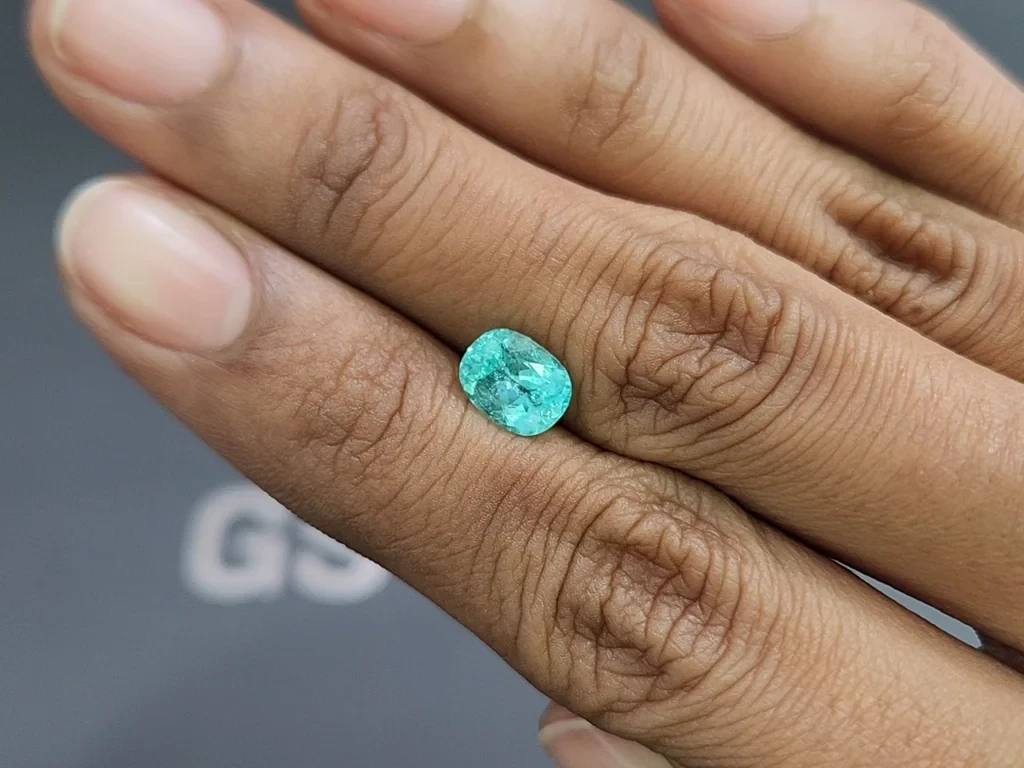 Neon blue Paraiba tourmaline oval cut 1.63 carats, Africa Image №2