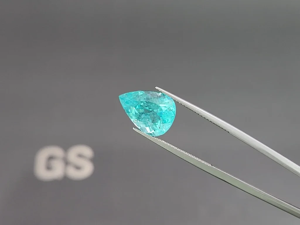 Neon blue Paraiba tourmaline in pear cut 6.03 carats, Mozambique Image №3