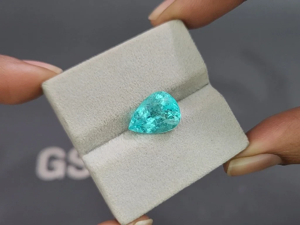 Neon blue Paraiba tourmaline in pear cut 6.03 carats, Mozambique Image №4