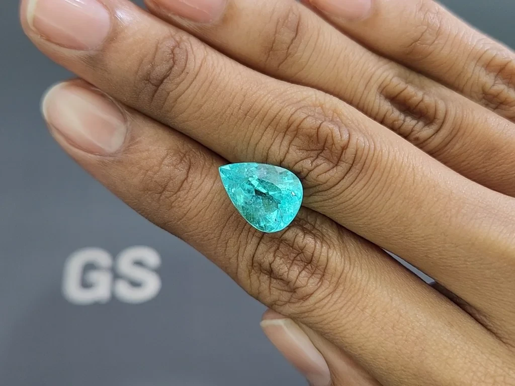 Neon blue Paraiba tourmaline in pear cut 6.03 carats, Mozambique Image №2