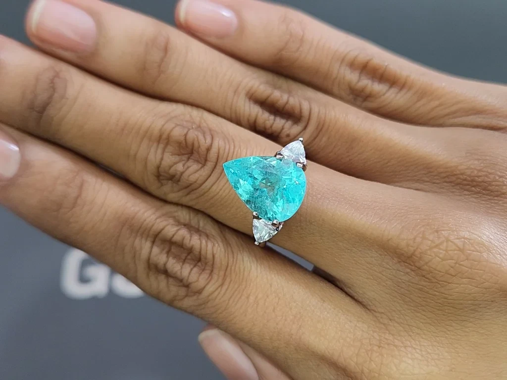 Neon blue Paraiba tourmaline in pear cut 6.03 carats, Mozambique Image №5