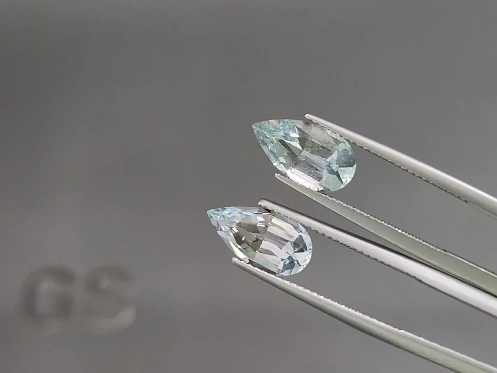 Set of aquamarines pear cut 7.18 carats, Madagascar Image №4