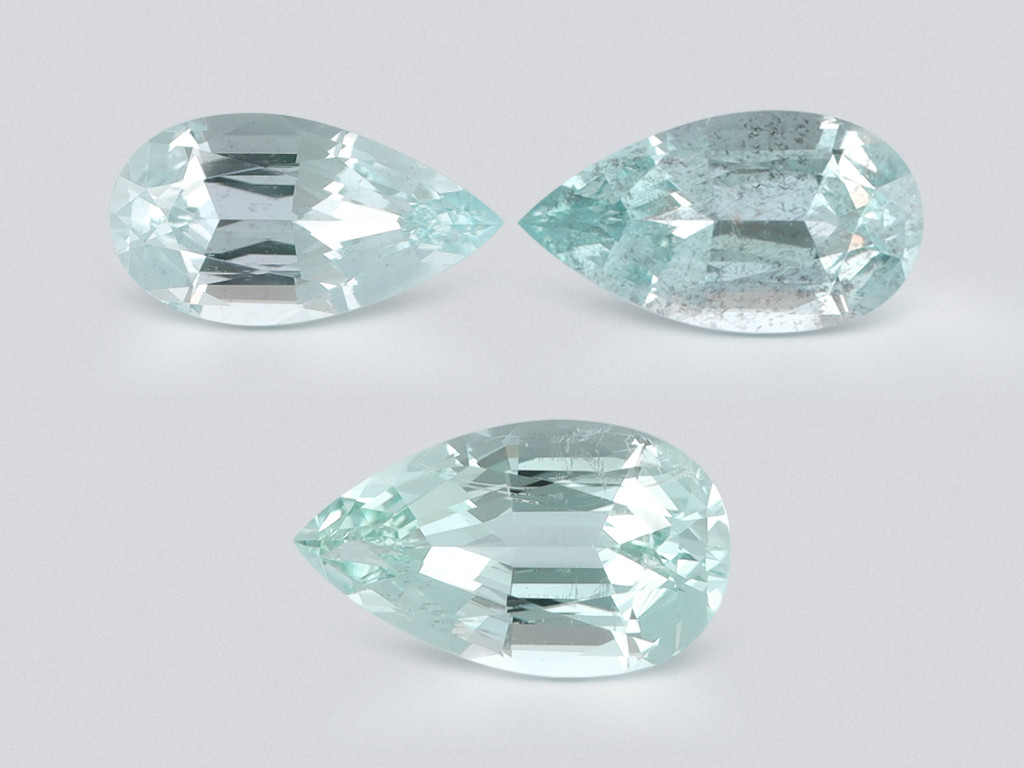 Set of aquamarines pear cut 7.18 carats, Madagascar Image №1
