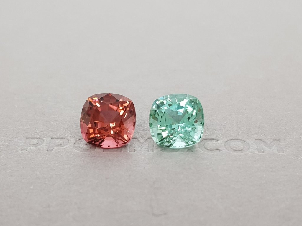 Beautiful contrasting pair of 6.23 ct tourmalines Image №1