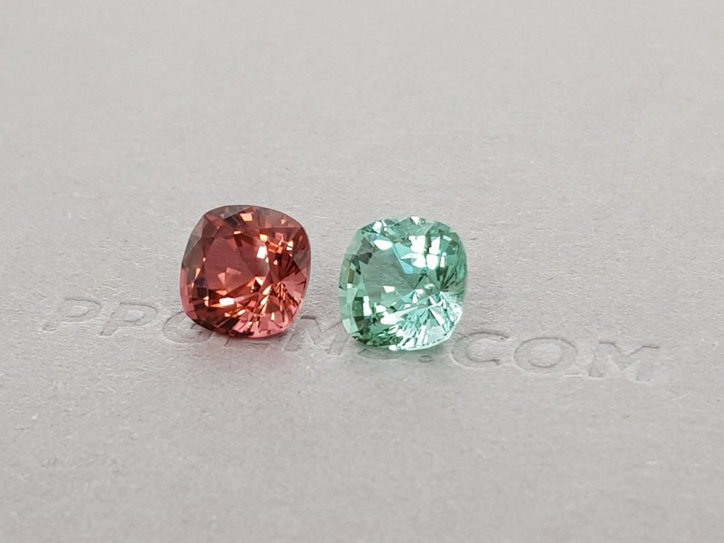 Beautiful contrasting pair of 6.23 ct tourmalines Image №2