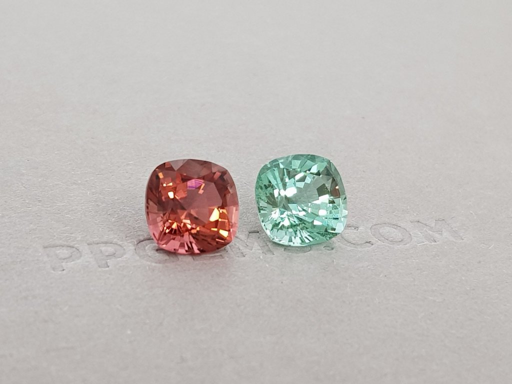 Beautiful contrasting pair of 6.23 ct tourmalines Image №3